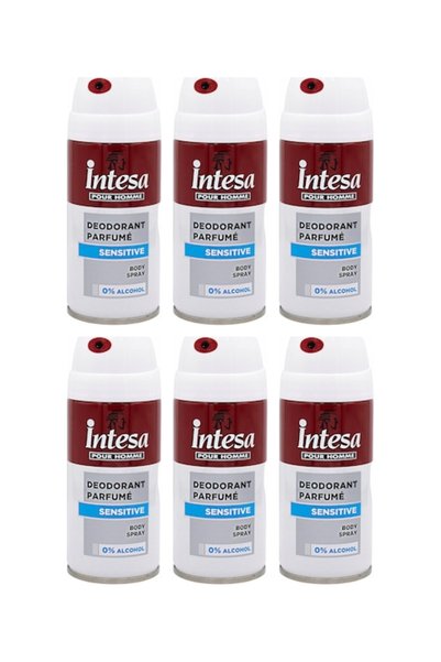 Intesa 6x PACK Sensitive Men's Deodorant, 150 ml, gentle application, aerosol...
