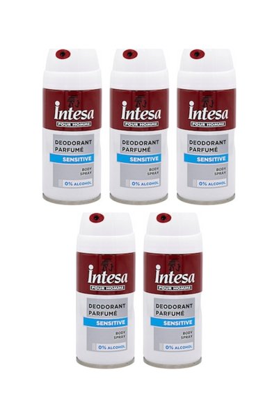 Intesa 5x PACK Sensitive Men's Deodorant, 150 ml, gentle application, aerosol...