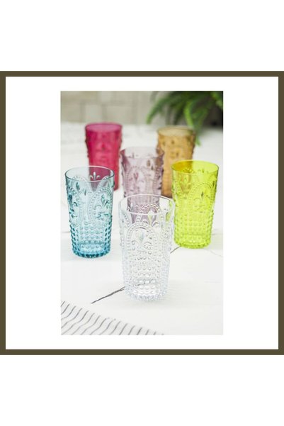 northcity n Set of 6 Colorful Acrylic Tall Glasses & Water/Soft Drink Glasses...