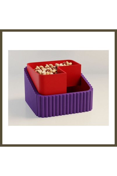 northcity n 3D-Printed Pistachio Bowl - Dual-Chambered Shell Separator Servin...
