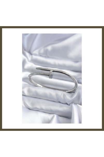 northcity n 316L Steel, Silver-Colored, Nail-Style, with Zircon Stone Embelli...