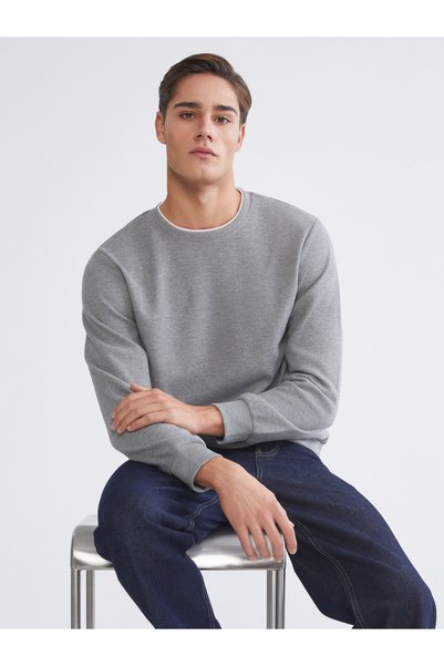 LC Waikiki LCWAIKIKI Classic Brioche Knit Gray Men's Sweatshirt—The NEVAVM Di...