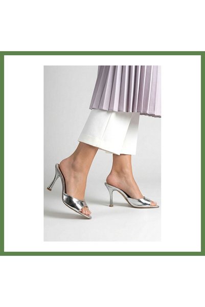 Hobibahçem Zafira Women's Heeled Slippers · SIZE: 38 · COLOR: BLACK PATENT LE...
