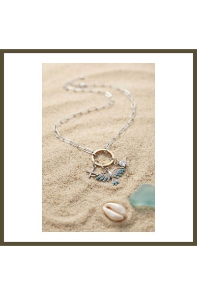 northcity n Silver-Colored Clip Chain Phoenix-Design Modal Women's Necklace BX