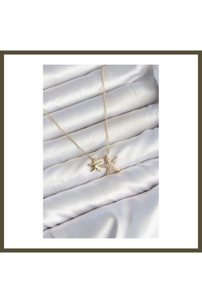 northcity n Gold-Toned Minimalist Star-Shaped Women's Necklace BX