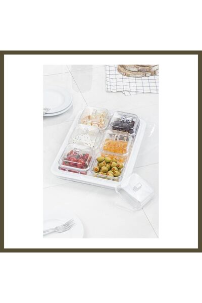 northcity n طقم أدوات إفطار أكريليك أبيض، يتكون من 6 قطع، مع غطاء، وعلبة تخزي...