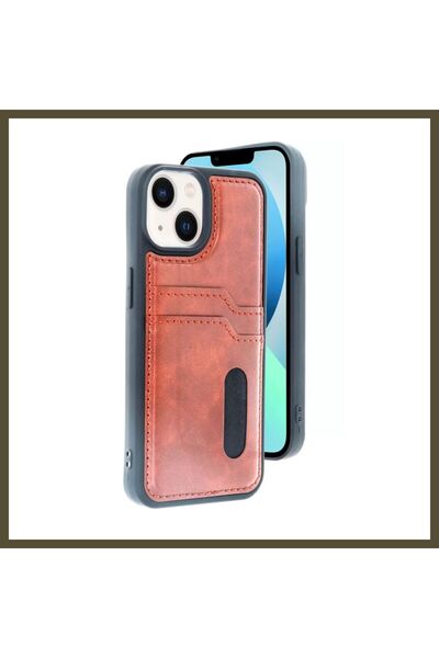 northcity n حافظة جلدية متوافقة مع هاتف iPhone 15، تحمل شعار "سارة" - لون بني.
