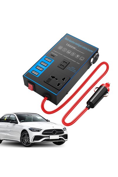 KASTWAVE 1500W Car Power Inverter, 12V/24V DC to 220V AC Converter with Fast ...