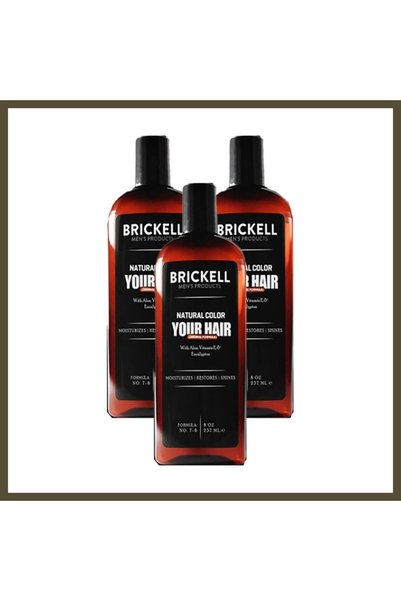 northcity n Brickell Men's Anti-Gray Hair and Beard Care Shampoo, 237 ml x 3, BX
