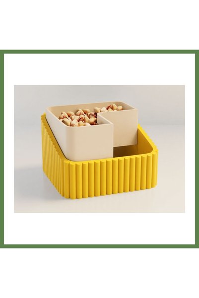 Hobibahçem 3D-Printed Pistachio Bowl - Dual-Chamber Shell Separator Serving B...