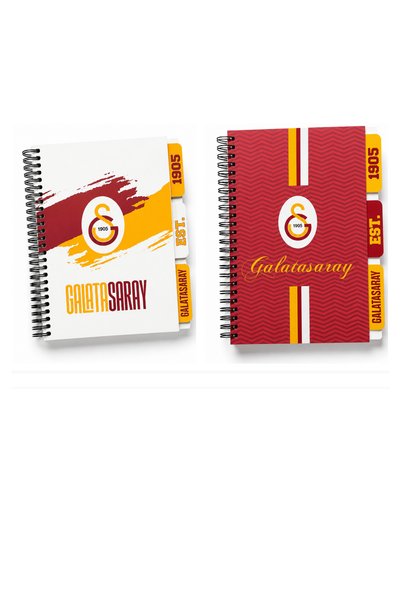 Galatasaray Licensed Binary A5 Spiral-Bound Planner and Notebook Set—Lined an...