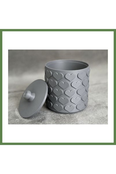 Hobibahçem 3D-Printed Patterned Storage Box with Lid - Two-Tone Organizer - G...