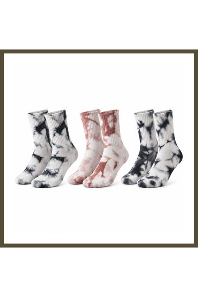 Generic Brand Unisex Batik Print Socks, 3-Pack, Cotton, Long Socks, Casual, A...