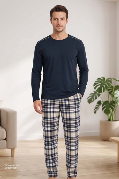 Jiber Men's Navy Long-Sleeve Pajama Set