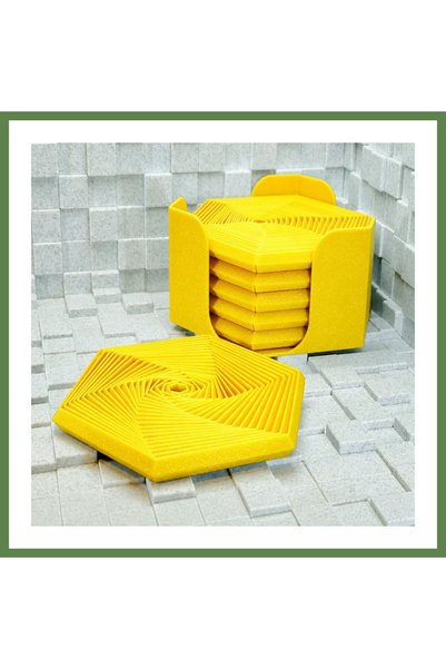 Hobibahçem 3D-Printed Super Fidget Coaster Set - Hexagonal-Patterned Coaster ...