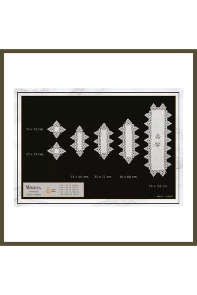 northcity n Mimosa Model Cream 5-Piece Lace Table Runner Set for a Bridal Tro...