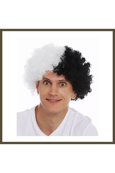 northcity n Black and White Curly Afro Bonus Wig Fan Bonus Hair BX