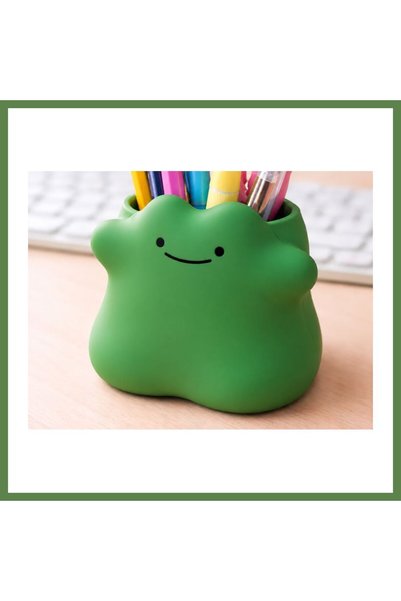 Hobibahçem 3D-Printed Smiling Cloud Pencil Holder - Desktop Organizer - Green...