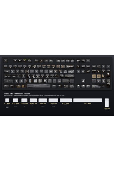 OEM Stickere Tastatura Set Motiv Piatra Ardezie, Design Continuu, Coala A4 Au...