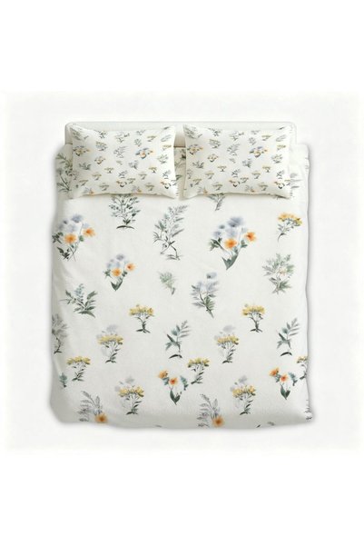 Generic Household Flannel Bedding 3PCS Set, Bohemian Style Bed Linen Set