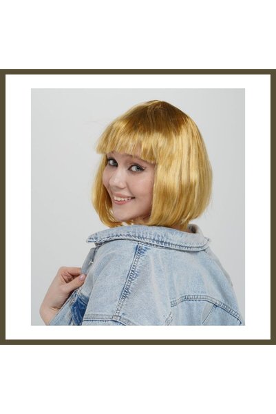 northcity n Gold-Colored Straight-Cut Bob Wig, Short Hair Extension BX