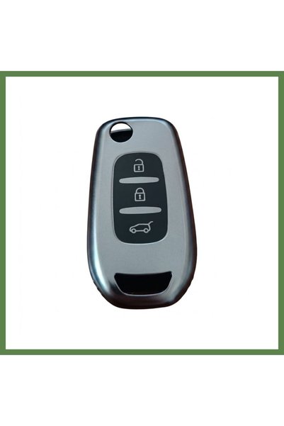 Hobibahçem Renault Megane 4 / 5 Compatible Silicone Car Key Remote Case, Gray...