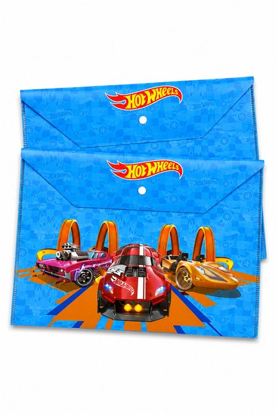 HOT WHEELS Licensed 2-Piece Snap-Fastened A4 Envelope Folder Set—Patterned Ho...