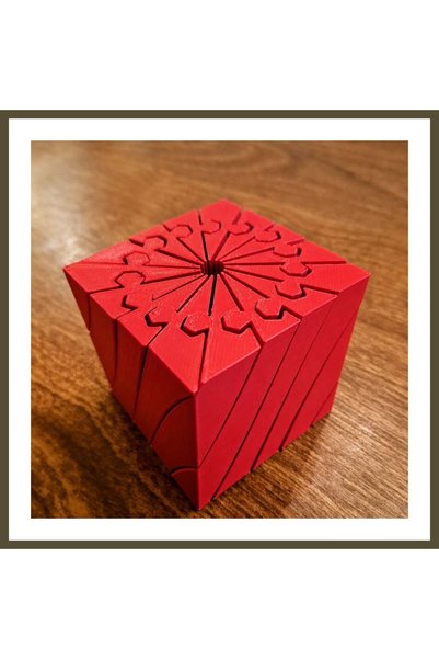 northcity n 3D-Printed Twisting Cube - Mechanical Rotating Puzzle Cube - Red BX