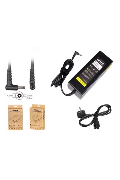 Retro 120W 19V 6.32A 4.5x3.0 mm İğne Uçlu Adaptör