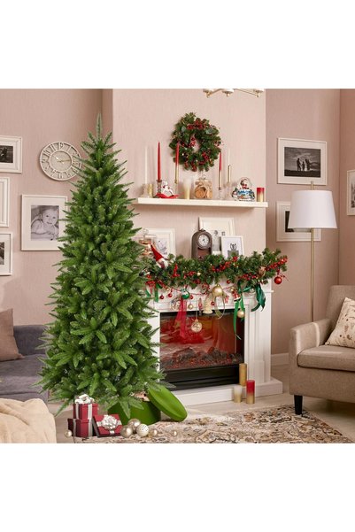 TAPIT Pencil Artificial Christmas Tree, Realistic PE & PVC Mixed Pine Tips, H...