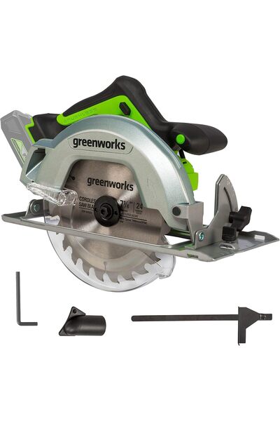 GREENWORKS منشار دائري لاسلكي GD24KS، 4500 دورة في الدقيقة، شفرة 185 سم، عمق ...