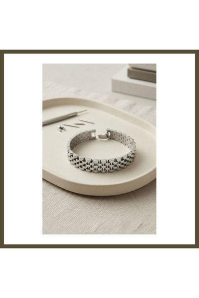 Generic Brand 316L Stainless Steel Jubilee-Style Silver-Colored Men's Bracele...