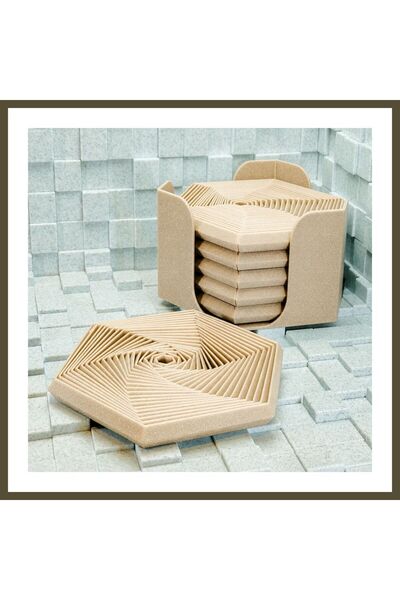 northcity n 3D-Printed Super Fidget Coaster Set - Hexagonal-Patterned Coaster...