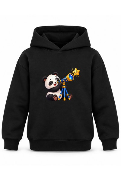 ROOSTER GOLD "Animal Friends" Printed Black Kids' Hooded Sweatshirt