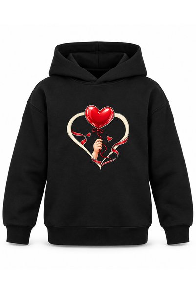 ROOSTER GOLD Black Children's Hooded Sweatshirt with Striped Print