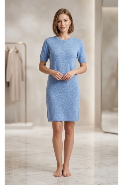 ALCHON Crew Neck, Short-Sleeved, Solid Color, Soft-Textured Basic Short Knit ...