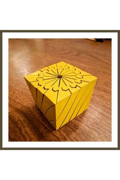 northcity n 3D-Printed Twisting Cube - Mechanical Rotating Puzzle Cube - Yell...