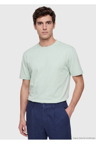 Ramsey Mint Solid Cotton Blend T-Shirt