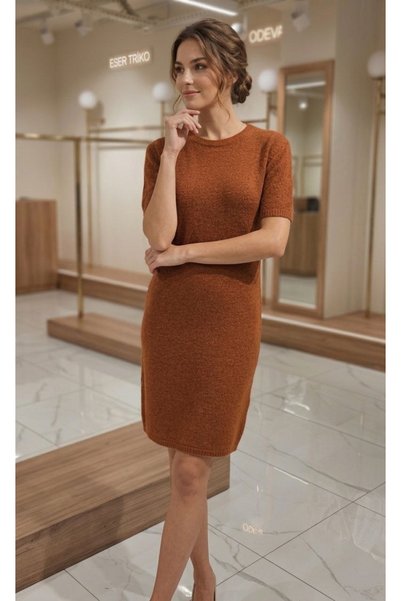 ALCHON Crew Neck, Short-Sleeved, Solid Color, Soft-Textured Basic Short Knit ...