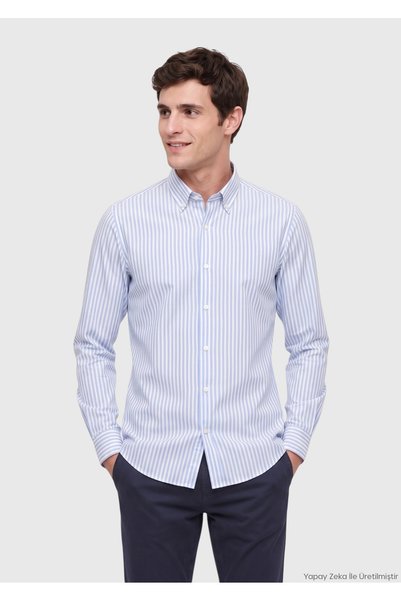 Ramsey Blue Regular-Fit Woven Classic Shirt