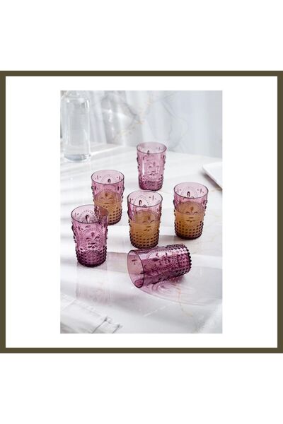 northcity n Acrylic Plum 6-Pack of Short Glasses & Water/Soft Drink/Coffee Si...