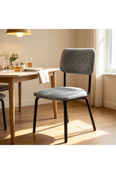 Arabest Square Back Fabric Dining Chair, Soft Upholstered Kitchen Side Chair ...