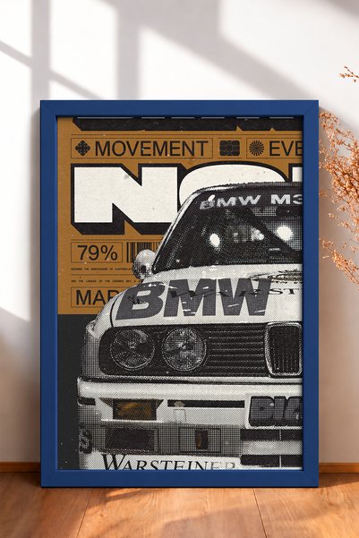 HOMEPACK Dot-Print Retro German Race Car Framed Art Print Car Poster Wall Dec...