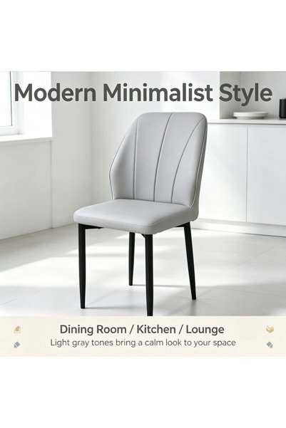 Arabest Upholstered Dining Chair with High Back, Vertical Grooved Stitching K...