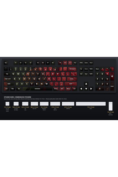 OEM Stickere Tastatura Set Floare Anthurium, Design Continuu Pe Toate Tastele...