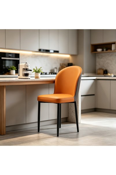 Arabest Upholstered Dining Chair with Rounded Curved High Back, Waterproof PU...