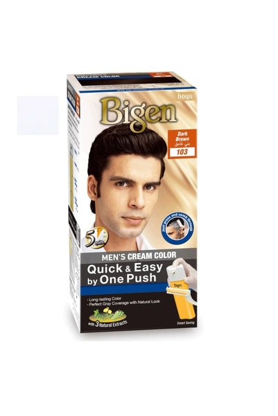 BİGEN Men's Cream Color One Push - Dark Brown C103