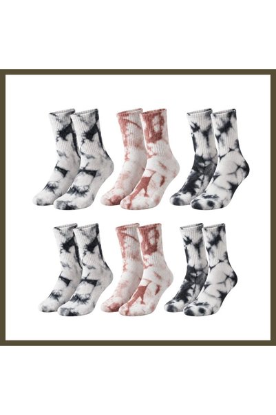 Generic Brand Unisex Batik Print Socks, 6-Pack, Cotton, Long Socks, Casual, A...
