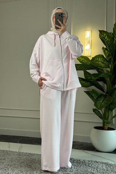 Suede Style 9290 - Set casual elegant și confortabil pentru femei, cu glugă, ...