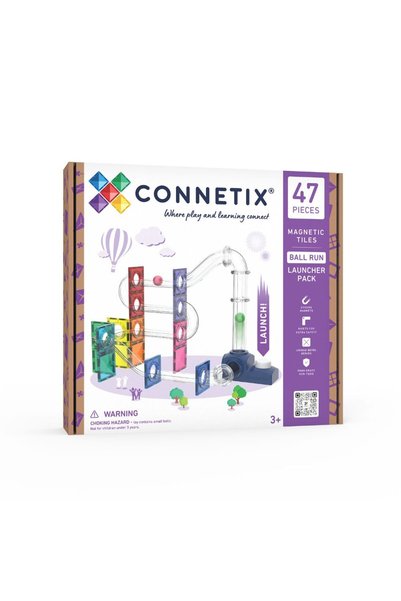 Connetix TILES, Set magnetic, Lansator de bile, 47 de piese, 3 ani+